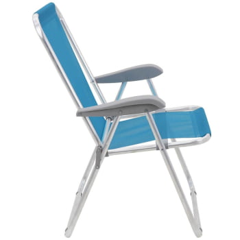 Cadeira de Praia Tramontina Creta Master em Alumínio com Assento Azul Cristal 92900201