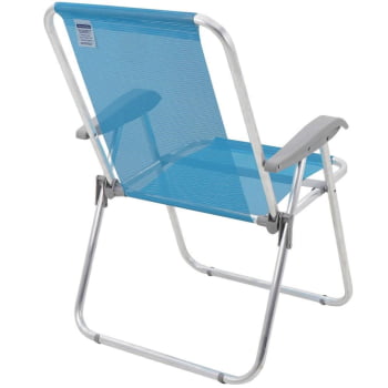 Cadeira de Praia Tramontina Creta Master em Alumínio com Assento Azul Cristal 92900201