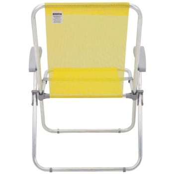 Kit 04 Cadeiras de Praia Tramontina Creta Master em Alumínio com Assento Amarelo 92900200