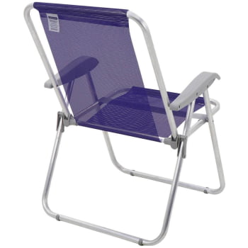 Kit 02 Cadeiras de Praia Tramontina Creta Master em Alumínio com Assento Roxo 92900203