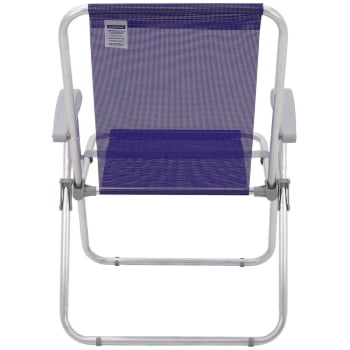Kit 02 Cadeiras de Praia Tramontina Creta Master em Alumínio com Assento Roxo 92900203
