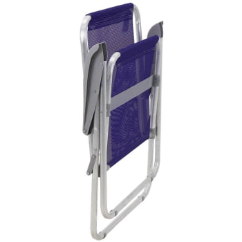 Kit 02 Cadeiras de Praia Tramontina Creta Master em Alumínio com Assento Roxo 92900203