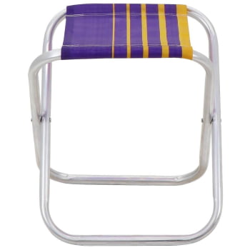 Kit 02 Banquetas de Praia Tramontina Fiji em Alumínio com Assento Roxo e Amarelo 92900303