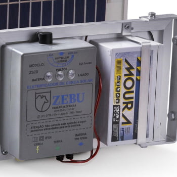 Kit Cerca Eletrica Solar Zebu com uma Bateria 7 Amperes Zebu ZS20BI 33758