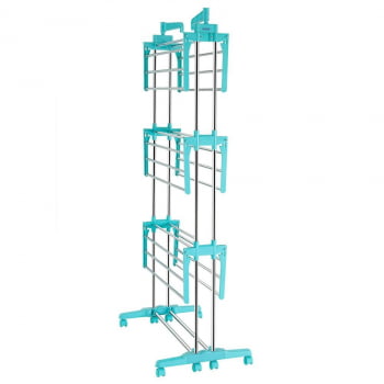 Varal Vertical Tramontina em Aço Inox com Prateleiras Dobráveis e Capacidade de Secagem de 17 m 91854170