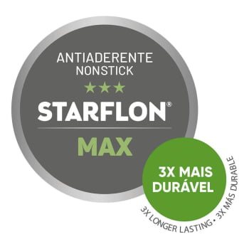Caçarola Tramontina Paris Alumínio com Antiaderente Starflon Max Vermelho Tampa de Vidro 26 Cm 6,3 L 20520726