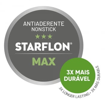 Wok Tramontina Paris Alumínio com Antiaderente Starflon Max Vermelho Tampa de Vidro 36 cm 6 L 20545736