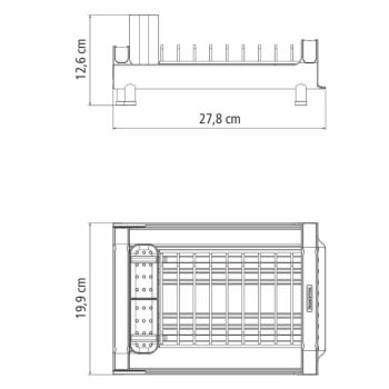 Escorredor de Louça Tramontina Plurale Compacto com Secador e Porta Talheres Grafite 61537000