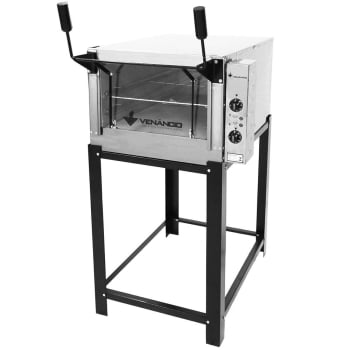 Forno de Lastro Industrial Venâncio Itália Roma Elétrico Aço Inox 80cm com Pedra Refratária 220v FER