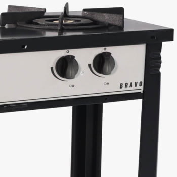 Fogão a Gás Bravo Industrial 2 Bocas Venâncio Cinza Esmaltado BR2B
