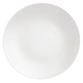 12 Pratos Raso Minimalista Tramontina Leonora em Porcelana Branca 25 cm 96010204