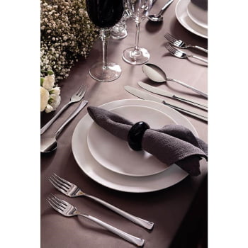 12 Pratos Raso Minimalista Tramontina Leonora em Porcelana Branca 25 cm 96010204
