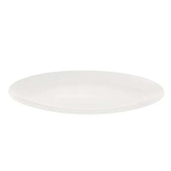 12 Pratos Raso Minimalista Tramontina Leonora em Porcelana Branca 25 cm 96010204