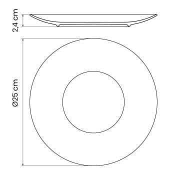 12 Pratos Raso Minimalista Tramontina Leonora em Porcelana Branca 25 cm 96010204