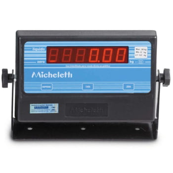 Balança Eletrônica Micheletti MIC300 MIC3-LED RS232 300kg/100g 50x60cm C/ Coluna e Plat. Aço Carbono