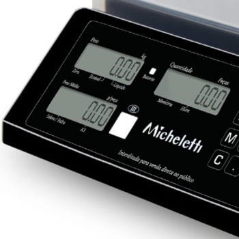 Balança Micheletti Contadora de Peças Contare 15kg/5g 25x33cm RS232 Inox Visor LCD Com Bateria