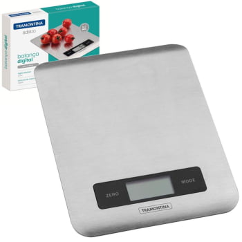 Balança Digital para Cozinha Tramontina Adatto 5kg Alta Precisão em Aço Inox 61101020