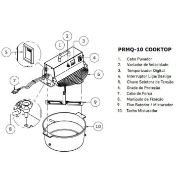 Misturador Mexedor Panela Progás 10 Litros PRMQ-10 Cooktop Bivolt P41288
