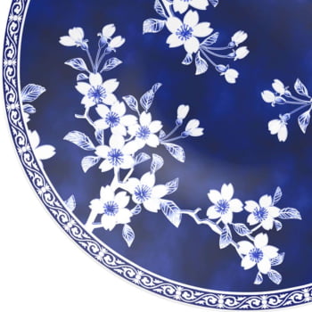 12 Pratos de Sobremesa Tramontina Umeko em Porcelana Decorada 21 Flores cm 96010706
