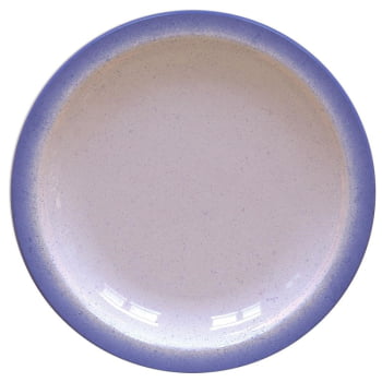 12 Pratos Sobremesa Tramontina Rústico Azul em Porcelana Decorada 21 cm 96880001