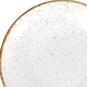 12 Pratos Sobremesa Tramontina Rústico Marrom em Porcelana Decorada 21 cm 96980010