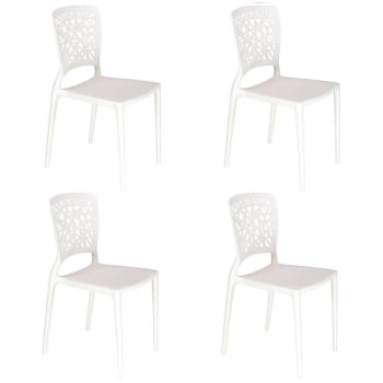 4 Cadeira Tramontina Joana em Polipropileno e Fibra de Vidro Branco 92058010
