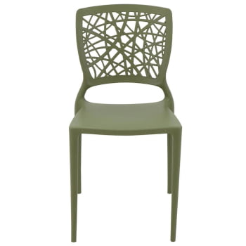 Conjunto 4 Cadeiras Tramontina Joana em Polipropileno e Fibra de Vidro Verde Oliva 92058027