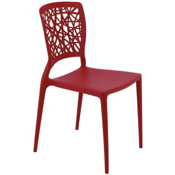 Conjunto 4 Cadeiras Tramontina Joana em Polipropileno e Fibra de Vidro Vermelho 92058040