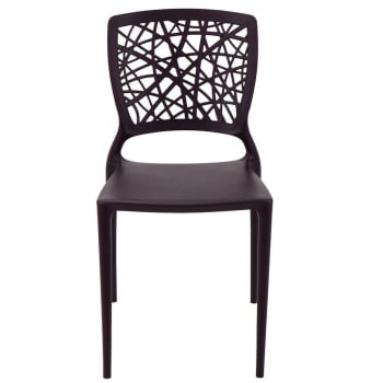 Conjunto 4 Cadeiras Tramontina Joana em Polipropileno e Fibra de Vidro Marrom 92058109