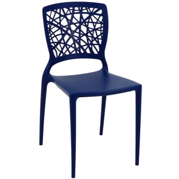Conjunto 4 cadeiras Tramontina Joana em Polipropileno e Fibra de Vidro Azul Yale 92058170