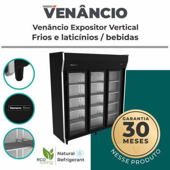 Refrigerador Vertical Venâncio De 3 Portas Preto 220V VREV30 22428