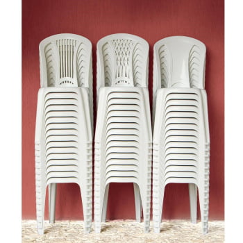 Cadeira Bistrô Tramontina Atlântida Em Polipropileno Branco 52x44 Cm 92013010