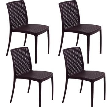 Kit 4 Cadeiras Tramontina Isabelle em Polipropileno e Fibra de Vidro Marrom 92150109