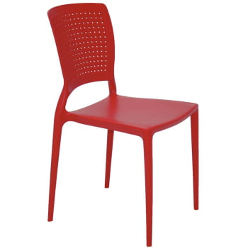 Kit 4 Cadeiras Tramontina Safira em Polipropileno e Fibra de Vidro Vermelho 92048040