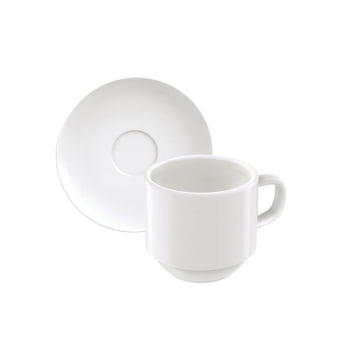 Kit Xícaras De Café Tramontina Paola Em Porcelana 100ml 12 Peças 96950041