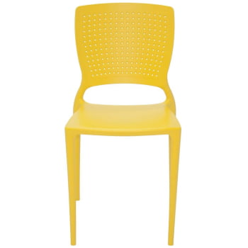 Kit 4 Cadeiras Tramontina Safira em Polipropileno e Fibra de Vidro Amarela 92048000