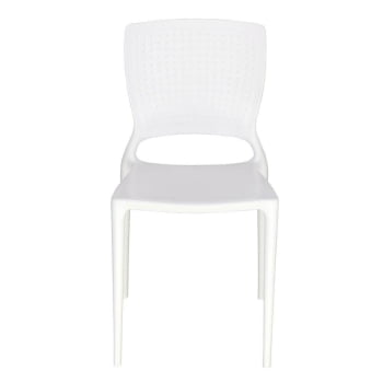 Kit 4 Cadeiras Tramontina Safira em Polipropileno e Fibra de Vidro Branco 92048010