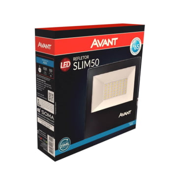 Refletor LED Azul 50W Avant em Alumínio SLIM-50 Bivolt de Sobrepor - CÓD 259035277