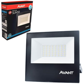 Refletor LED Azul 50W Avant em Alumínio SLIM-50 Bivolt de Sobrepor - CÓD 259035277