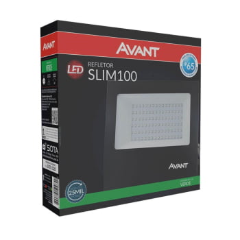 Refletor LED Verde Avant em Alumínio SLIM-100 Bivolt de Sobrepor - CÓD 259605371