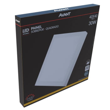 Painel Quadrado LED Branco Quente 30W 3000K Avant de Sobrepor Bivolt 40X40 - cód 768290570