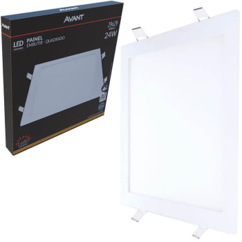 Painel Quadrado LED Branco Quente 24W 3000K Avant de Embutir Bivolt 30x30 - cód 858130572