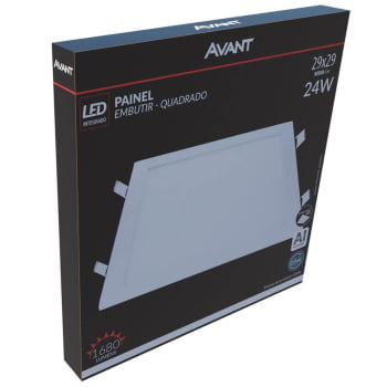 Painel Quadrado LED Branco Frio 24W 6500K Avant de Embutir Bivolt 30x30 - cód 858131374