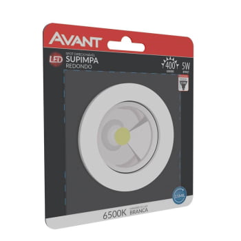 Kit 8 Spot Authentic LED Redondo de Embutir Avant Branco 5w 6500k - Cód 863021373