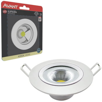 Kit 8 Spot Authentic LED Redondo de Embutir Avant Neutro 7w 4000k - Cód 863070879