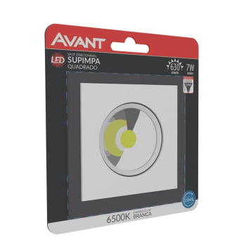 Kit 8 Spot Authentic LED Quadrado de Embutir Avant Branco 7w 6500k - Cód 863071371