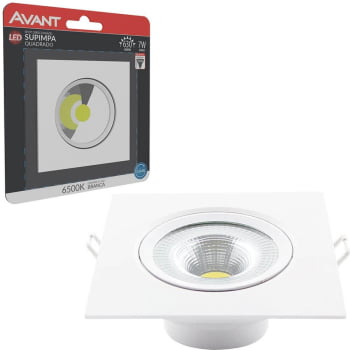Kit 8 Spot Authentic LED Quadrado de Embutir Avant Branco 7w 6500k - Cód 863071371
