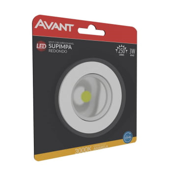 Kit 8 Spot Authentic LED Redondo de Embutir Avant Amarelo 3w 3000k - Cód 863440579