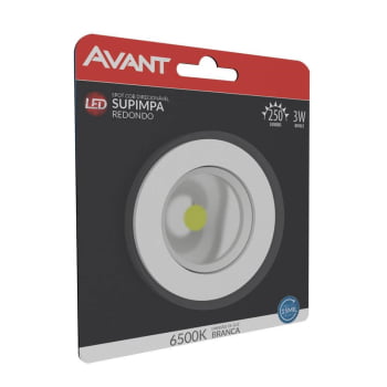 Kit 8 Spot Authentic LED Redondo de Embutir Avant Branco 3w 6500k - Cód 863441378