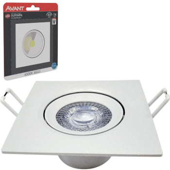 Spot Authentic LED Quadrado de Embutir Avant Branco 5w 6500k - Cód 865021371